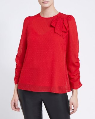 Dobby Bow Blouse Dobby Bow Blouse