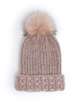 Pearl Trim Pom Pom Hat Pearl Trim Pom Pom Hat