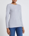 Long-Sleeved Stretch Crew-Neck Top Long-Sleeved Stretch Crew-Neck Top