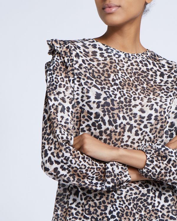 Leopard Ruffle Top
