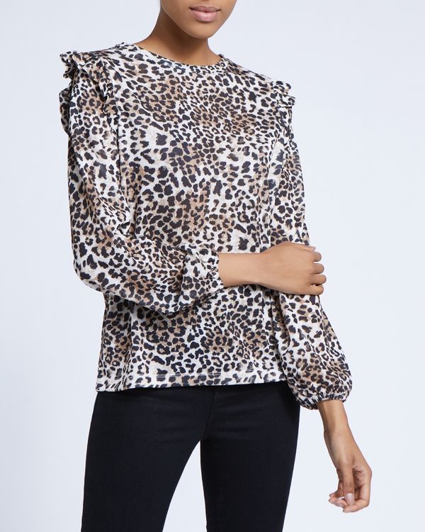 Leopard Ruffle Top