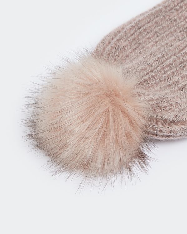 Pearl Trim Pom Pom Hat