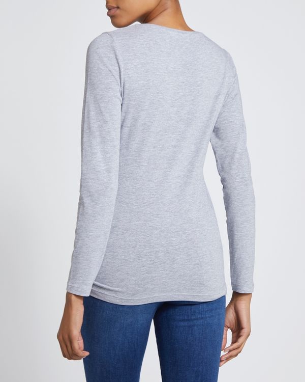 Long-Sleeved Stretch Crew-Neck Top